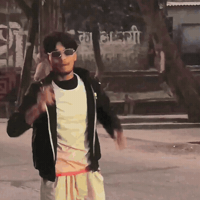 Man In Sunglasses And Black Jacket Before LG Sign GIF