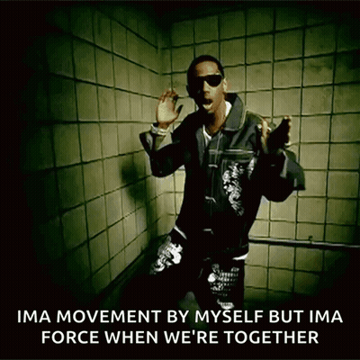Man In Sunglasses And Black Jacket Saying Ima Movement By Myself But Ima Force When We're Together GIF