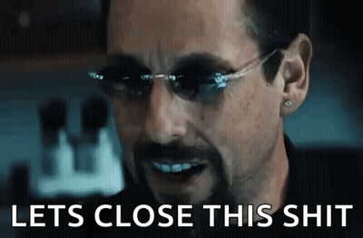 Man In Sunglasses And Black Shirt Lets Close This Shit GIF