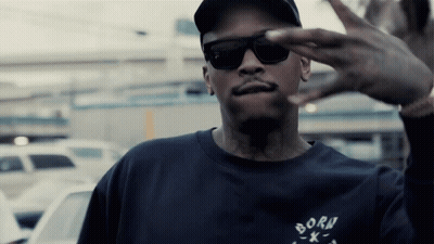 Man In Sunglasses And Black Shirt Saying Born GIF