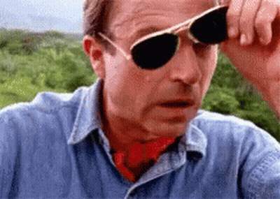 Man In Sunglasses And Blue Shirt Adjusting Glasses GIF
