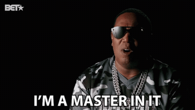 Man In Sunglasses And Camouflage Shirt Says I'm A Master In It GIF