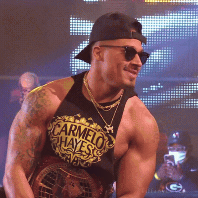 Man In Sunglasses And Carmelo Hayes Shirt GIF