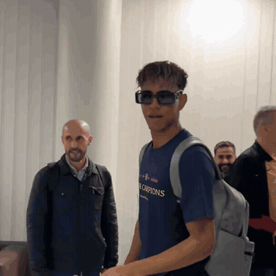 Man In Sunglasses And Champions T-Shirt GIF