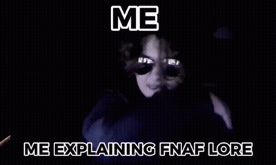 Man In Sunglasses And Gloves Making Funny Face Explaining FNAF Lore GIF