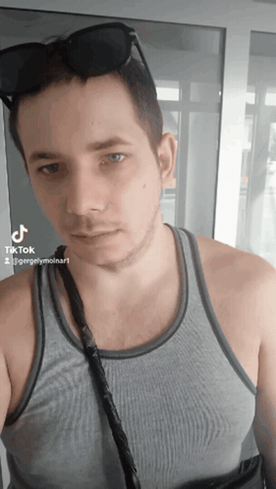 Man In Sunglasses And Grey Tank Top TikTok GIF