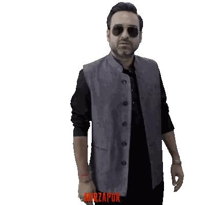 Man In Sunglasses And Grey Vest Mirzapur Sticker