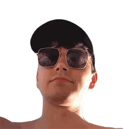 Man In Sunglasses And Hat Looking At Camera Sticker
