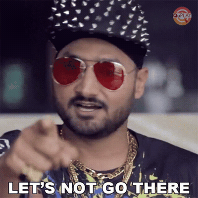 Man in Sunglasses and Hat Pointing Says Let's Not Go There