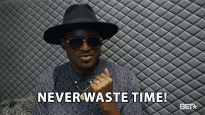 Man In Sunglasses And Hat Says Never Waste Time GIF