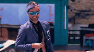 Man In Sunglasses And Headband With Sunglasses In Pocket GIF