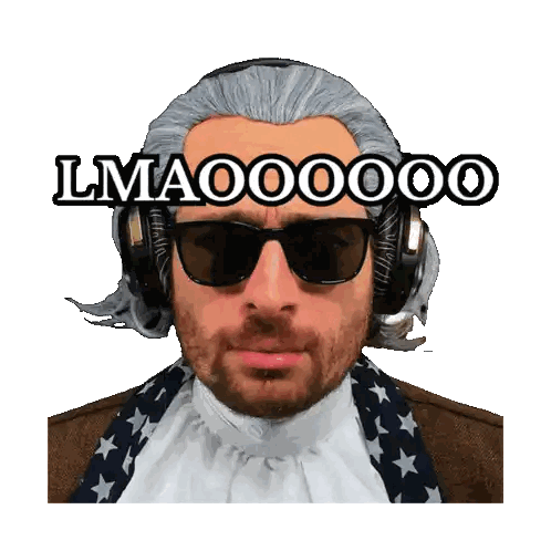 Man In Sunglasses And Headphones Saying LMAO00000 Sticker