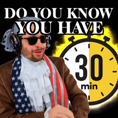 Man In Sunglasses And Headphones With Timer Saying 30 Min GIF