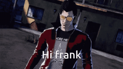 Man In Sunglasses And Hi Frank Shirt GIF