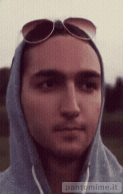 Man In Sunglasses And Hoodie Pantomime.It GIF