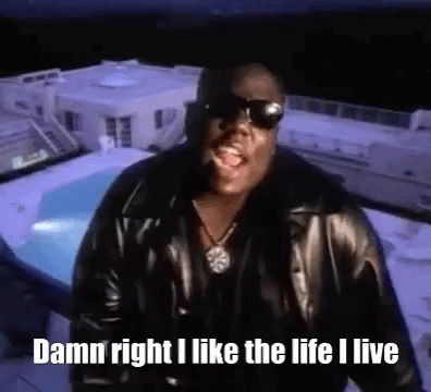 Man In Sunglasses And Leather Jacket Says Damn Right I Like The Life I Live GIF