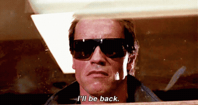 Man In Sunglasses And Leather Jacket Says I'll Be Back GIF