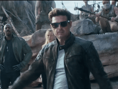 Man In Sunglasses And Leather Jacket Walking GIF