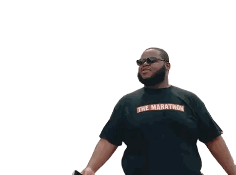 Man In Sunglasses And Marathon Shirt Sticker