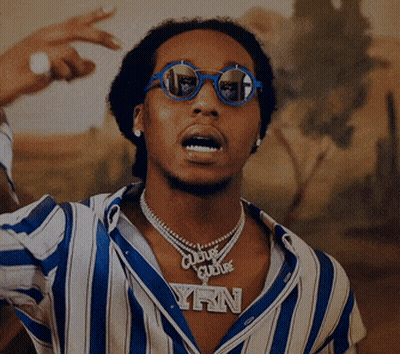 Man In Sunglasses And Necklace With Letters YN GIF