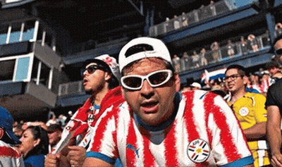 Man In Sunglasses And Paraguay Jersey In Crowd GIF