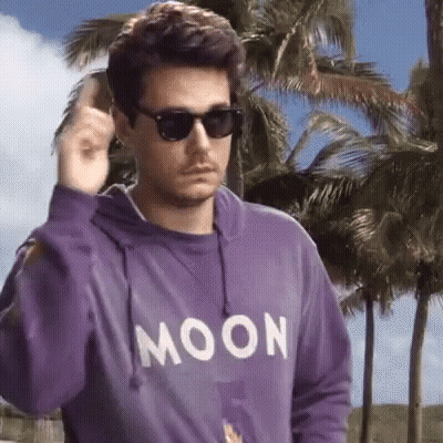 Man In Sunglasses And Purple Moon Shirt GIF