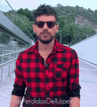Man In Sunglasses And Red Black Plaid Shirt GIF