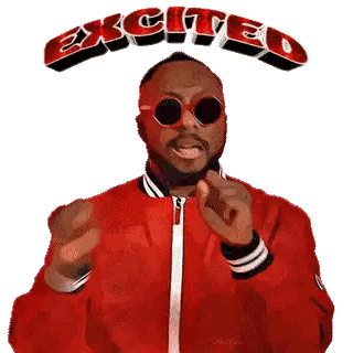 Man In Sunglasses And Red Jacket Excited Sticker