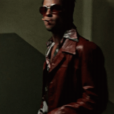 Man In Sunglasses And Red Leather Jacket Smoking Cigarette GIF