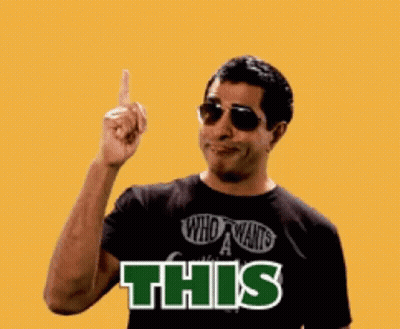 Man In Sunglasses And T-Shirt Saying Who Wants This GIF