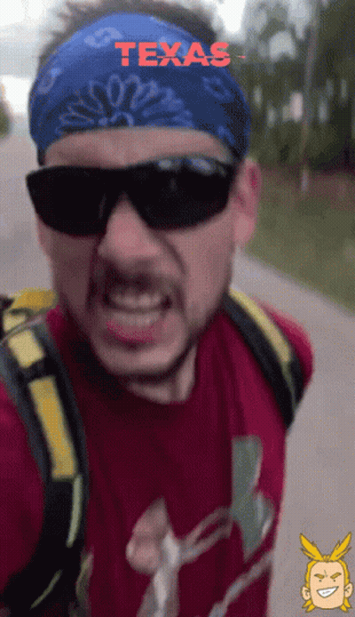 Man In Sunglasses And Texas Bandana GIF