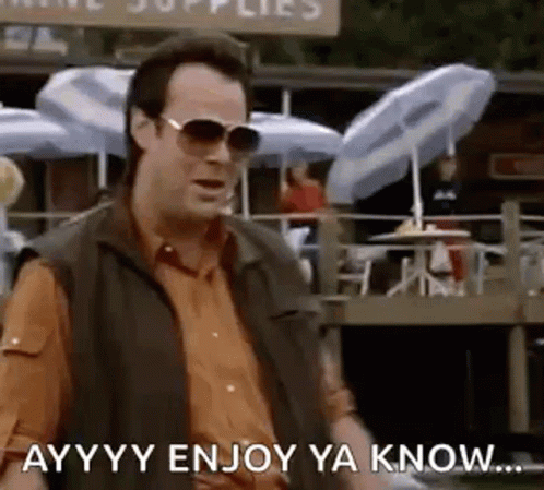 Man In Sunglasses And Vest Says Enjoy Ya Know GIF