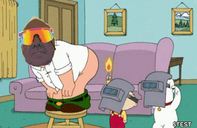 Man In Sunglasses And Welding Helmet Test GIF