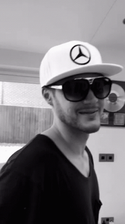Man In Sunglasses And White Mercedes Hat GIF