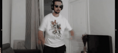 Man In Sunglasses And White T-Shirt Dancing GIF