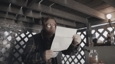 Man In Sunglasses And Wig Holding Cane GIF