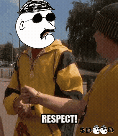 Man In Sunglasses And Yellow Jacket Saying Respect GIF