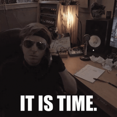 Man In Sunglasses At Desk Saying It Is Time GIF