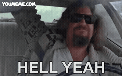 Man In Sunglasses Driving Car Saying Hell Yeah GIF