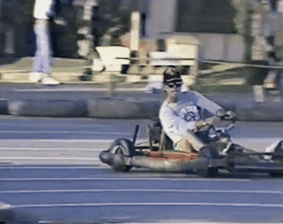 Man In Sunglasses Driving Go Kart GIF