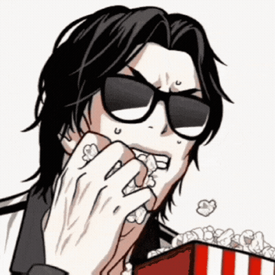 Man In Sunglasses Eating Popcorn Striped Box GIF
