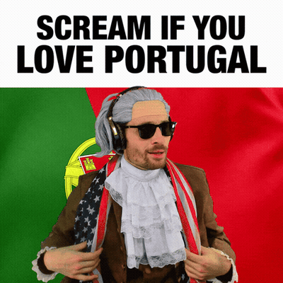 Man In Sunglasses Headphones With Scream If You Love Portugal Flag GIF