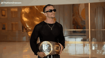 Man In Sunglasses Holding Championship Belt 12 GIF