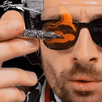 Man In Sunglasses Holding Fountain Pen GIF
