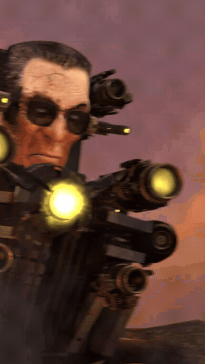 Man In Sunglasses Holding Gun With Yellow Light GIF