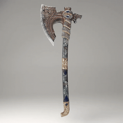 Man In Sunglasses Holding Large Axe In Dirt GIF