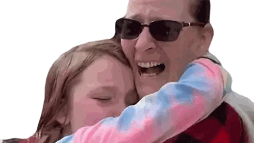 Man In Sunglasses Hugging Girl In Tie Dye Sticker