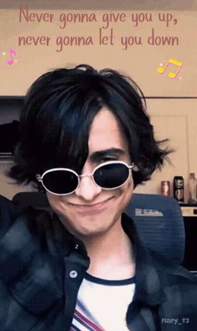 Man In Sunglasses Never Gonna Give You Up GIF
