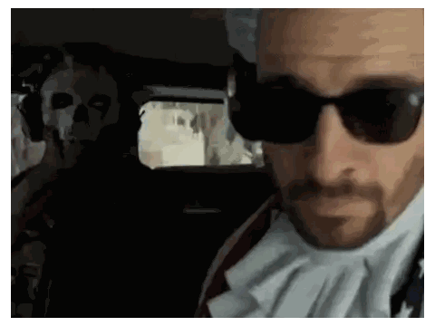 Man In Sunglasses Next To Skull Face Sticker