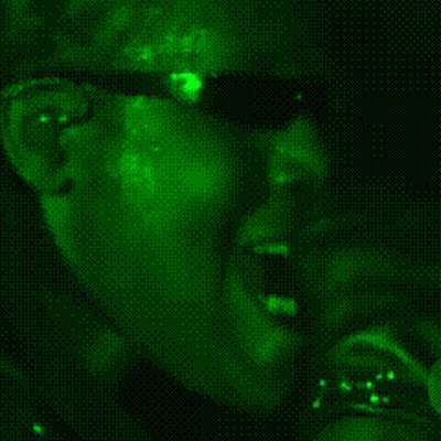 Man In Sunglasses On Green Background GIF